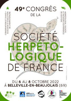 HERP&Eacute;TO-LOGIQUE SOCI&Eacute;T&Eacute; - DE LA - DU 6 AU 8 OCTOBRE 2022 &Agrave; BELLEVILLE-EN-BEAUJOLAIS (69)