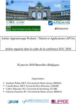 Atelier Apprentissage Profond : Th&eacute;orie et Applications (APTA) Atelier organis&eacute; dans le cadre de la conf&eacute;rence EGC 2020 28 janvier 2020 Bruxelles ...