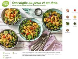 Conchiglie au pesto et au thon - Servies avec des tomates cerises et un mélange de salades - HelloFresh