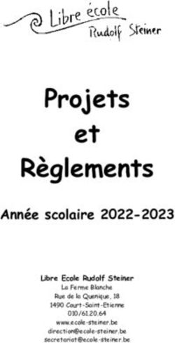 Projets et Règlements - Année scolaire 2022-2023 Libre Ecole Rudolf Steiner
