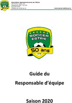 Guide du Responsable d'équipe Saison 2020 - Soccer Estrie