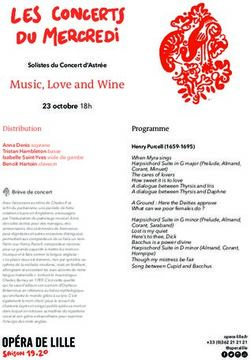 Music, Love and Wine - Op&eacute;ra de Lille