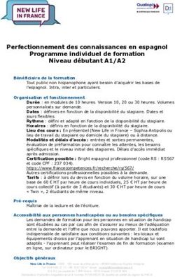 Perfectionnement des connaissances en espagnol Programme individuel de formation Niveau débutant A1/A2 - Débutant (A1:A2)