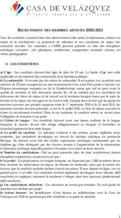 RECRUTEMENT DES MEMBRES ARTISTES 2020-2021 - Casa de Velázquez