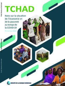 TCHAD Note sur la situation de l'économie et de la pauvreté au temps de la COVID-19 - World Bank Document