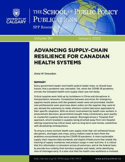 ADVANCING SUPPLY-CHAIN RESILIENCE FOR CANADIAN HEALTH SYSTEMS