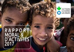 MORAL & D'ACTIVIT&Eacute;S 2017 - Action contre La Faim