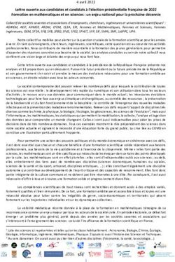 Lettre ouverte aux candidates et candidats à l'élection présidentielle française de 2022 Formation en mathématiques et en sciences : un enjeu ...
