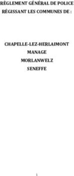 RÈGLEMENT GÉNÉRAL DE POLICE RÉGISSANT LES COMMUNES DE : CHAPELLE LEZ HERLAIMONT MANAGE MORLANWELZ SENEFFE