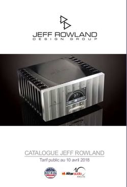 CATALOGUE JEFF ROWLAND - Tarif public au 10 avril 2018 - Alter Audio