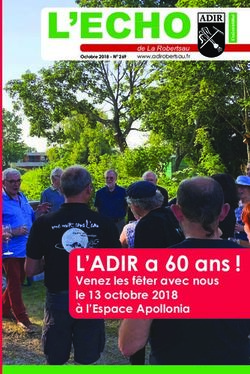 L'ECHO - L'ADIR a 60 ans ! Venez les fêter avec nous le 13 octobre 2018 à l'Espace Apollonia - Association ADIR Robertsau