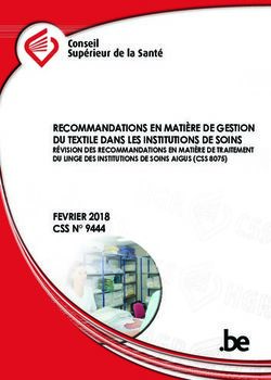 RECOMMANDATIONS EN MATIÈRE DE GESTION DU TEXTILE DANS LES INSTITUTIONS DE SOINS - RÉVISION DES RECOMMANDATIONS EN MATIÈRE DE TRAITEMENT DU LINGE ...