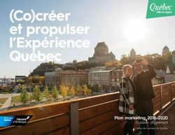 (Co)créer et propulser l'Expérience Québec - Plan marketing 2018-2020 Tourisme d'agrément Office du tourisme de Québec - Office du tourisme de ...