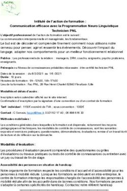 INTITULÉ DE L'ACTION DE FORMATION : COMMUNICATION EFFICACE AVEC LA PROGRAMMATION NEURO LINGUISTIQUE TECHNICIEN PNL - FAC PNL