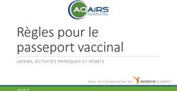 Règles pour le passeport vaccinal - LOISIRS, ACTIVITÉS PHYSIQUES ET SPORTS Avec la collaboration de - AQAIRS