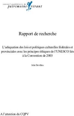 L'adéquation des lois et politiques culturelles fédérales et provinciales avec les principes éthiques de l'UNESCO liés à la Convention de 2003 - A ...