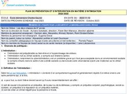 PLAN DE PRÉVENTION ET D'INTERVENTION EN MATIÈRE D'INTIMIDATION