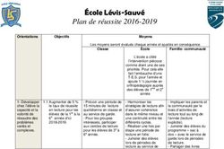 Plan de réussite 2016-2019 - École Lévis-Sauvé