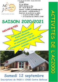 SAISON 2020/2021 - Samedi 12 septembre Inscriptions de 9h00 à 12h00 Centre Bellevue - AC2000