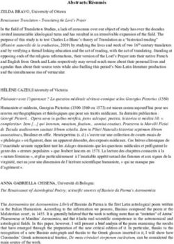 Abstracts/R&eacute;sum&eacute;s - Centre for Reformation and Renaissance Studies