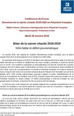 Bilan de la saison chaude 2018-2019 - Niño faible et déficit pluviométrique
