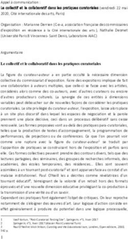 Le collectif et le collaboratif dans les pratiques curatoriales