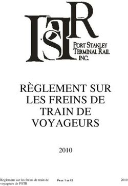 RÈGLEMENT SUR LES FREINS DE TRAIN DE VOYAGEURS 2010 2010