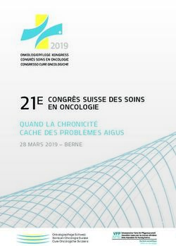 21E EN ONCOLOGIE 2019 - CONGRÈS SUISSE DES SOINS QUAND LA CHRONICITÉ CACHE DES PROBLÈMES AIGUS