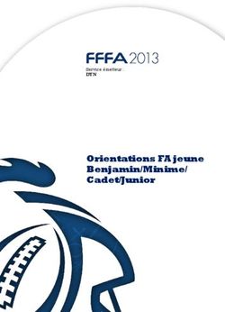 Orientations FA jeune Benjamin/Minime/ Cadet/Junior