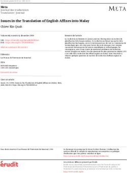 Issues in the Translation of English Affixes into Malay - Érudit