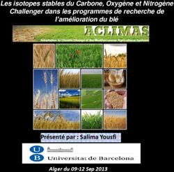 Pr&eacute;sent&eacute; par : Salima Yousfi - Les isotopes stables du Carbone, Oxyg&egrave;ne et Nitrog&egrave;ne Challenger dans les programmes de recherche de l'am&eacute;lioration ...