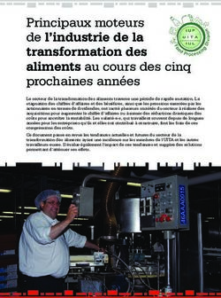 Principaux moteurs de l'industrie de la transformation des - IUF