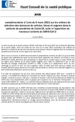 Haut Conseil de la santé publique - AVIS