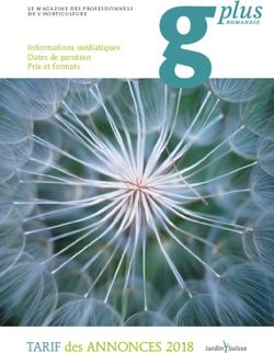 TARIF des ANNONCES 2018 - Informations médiatiques Dates de parution Prix et formats - Jardin Suisse