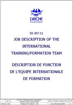 JOB DESCRIPTION OF THE INTERNATIONAL TRAINING/FORMATION TEAM DESCRIPTION DE FONCTION DE L'EQUIPE INTERNATIONALE DE FORMATION