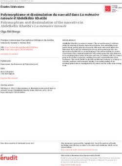 Polymorphisme et dissimulation du narratif dans La mémoire tatouée d'Abdelkébir Khatibi Polymorphism and dissimulation of the narrative in ...