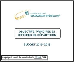 OBJECTIFS, PRINCIPES ET CRITÈRES DE RÉPARTITION BUDGET 2018- 2019 - 22 mai