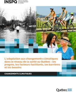 L'adaptation aux changements climatiques dans le r&eacute;seau de la sant&eacute; au Qu&eacute;bec : les progr&egrave;s, les facteurs facilitants, les barri&egrave;res et les ...