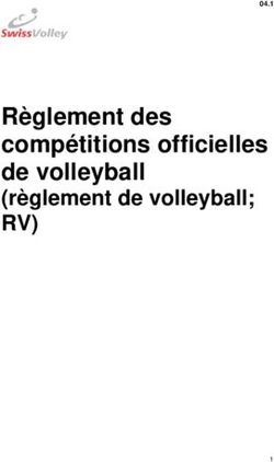 Règlement des compétitions officielles de volleyball - (règlement de volleyball; RV) - Swiss Volley