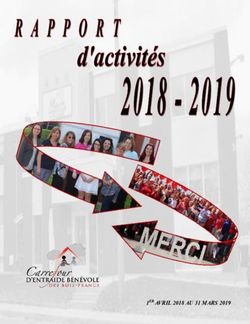 1ER AVRIL 2018 AU 31 MARS 2019 - Carrefour d'entraide bénévole