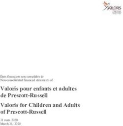 Valoris pour enfants et adultes de Prescott-Russell Valoris for Children and Adults of Prescott-Russell - 31 mars 2020 March 31, 2020 &Eacute;tats ...