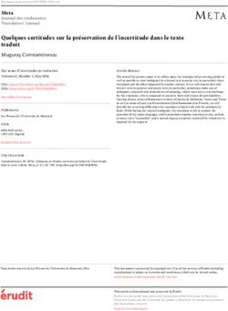 Quelques certitudes sur la préservation de l'incertitude dans le texte traduit - Érudit
