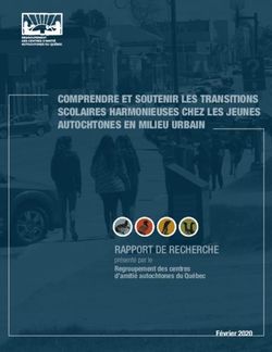 COMPRENDRE ET SOUTENIR LES TRANSITIONS SCOLAIRES HARMONIEUSES CHEZ LES JEUNES AUTOCHTONES EN MILIEU URBAIN - Février 2020