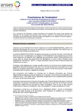 Conclusions de l'évaluation* - Anses
