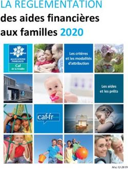 LA REGLEMENTATION des aides financières aux familles 2020