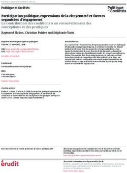 Participation politique, expressions de la citoyenneté et formes organisées d'engagement La contribution des coalitions à un renouvellement des ...