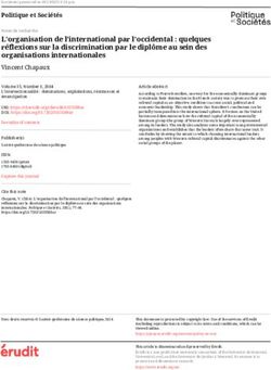 L'organisation de l'international par l'occidental : quelques r&eacute;flexions sur la discrimination par le dipl&ocirc;me au sein des organisations ...