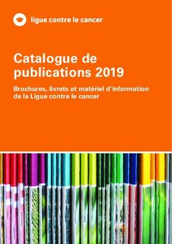Catalogue de publications 2019 - Brochures, livrets et matériel d'information de la Ligue contre le cancer - Brochures, livrets et matériel ...