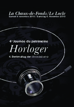 Horloger La Chaux-de-Fonds / Le Locle - 4e Journée du patrimoine - Urbanisme Horloger