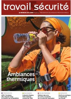 Ambiances thermiques DOSSIER - Travail et sécurité